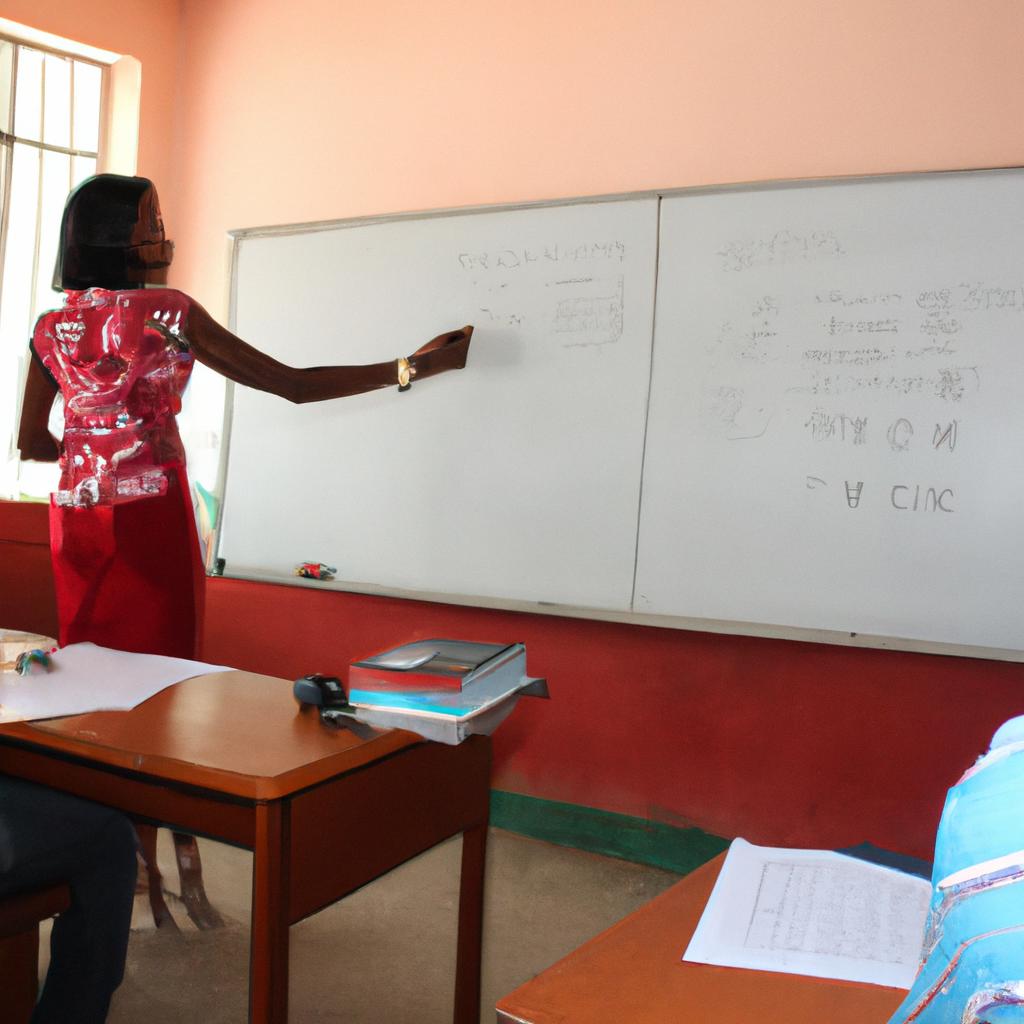 Person teaching microfinance in classroom